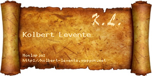 Kolbert Levente névjegykártya