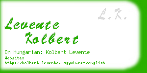 levente kolbert business card